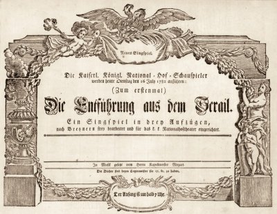 A Viennese newspaper report provided the earliest known public reference to Mozart's work on "Die Entführung aus dem Serail", which he had begun composing only weeks earlier.