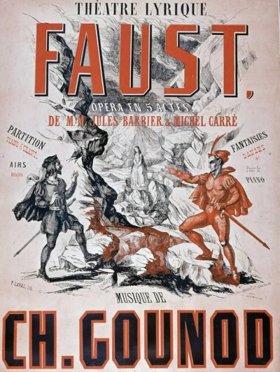 World premiere of Charles Gounod's opera "Faust" at the Théâtre Lyrique in Paris.